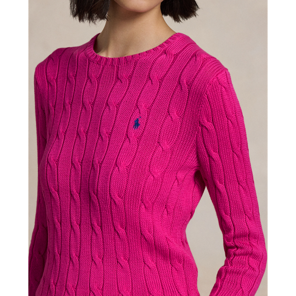 Cable-Knit Cotton Crewneck Sweater