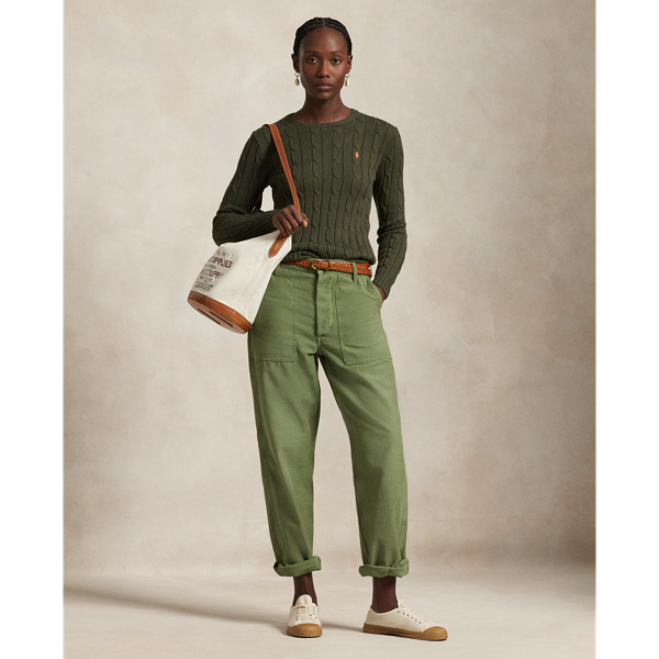 LOEWE ダークグリーン ケーブル編みセーター セーター（コットン） グリーン - LOEWE