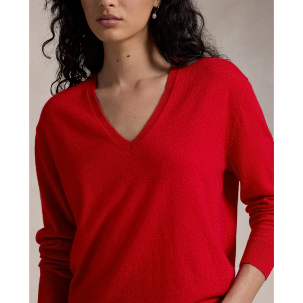 Lauren Ralph Lauren 100% Cashmere Women Sweater V Neck selling