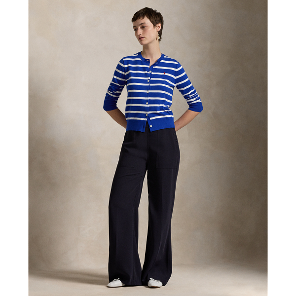Striped Cotton-Blend Cardigan