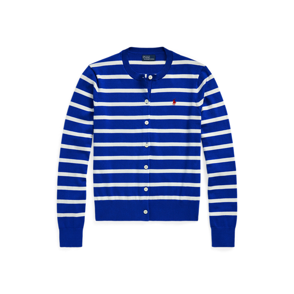 現行品 POLO RALPH LAUREN カーディガン ストライプ ブ ブルー