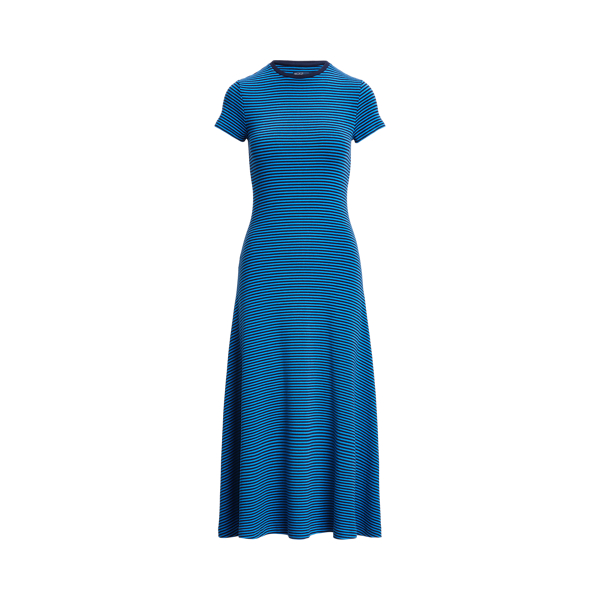 Striped Rib-knit Cotton-Blend Dress