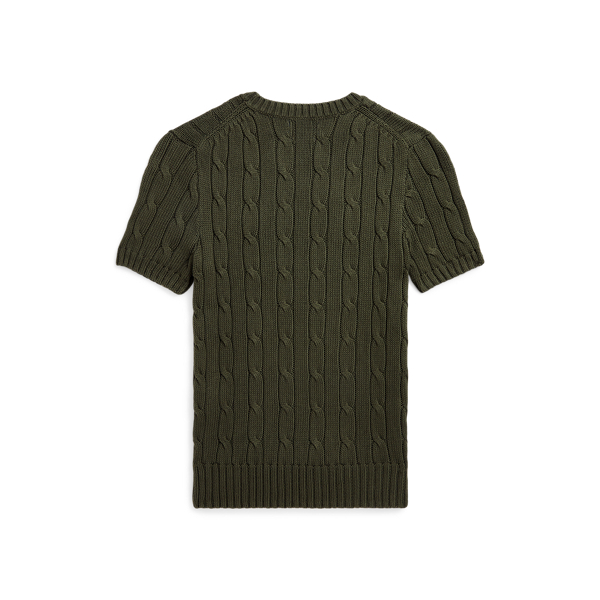 ★★POLO RALPH LAUREN★★ W Cable Knit Cotton Short Sleeve S Cable-Knit Cotton Short-Sleeve Sweater | Ralph Lauren