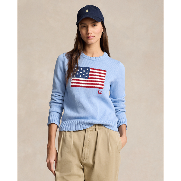 Flag Cotton Crewneck Sweater