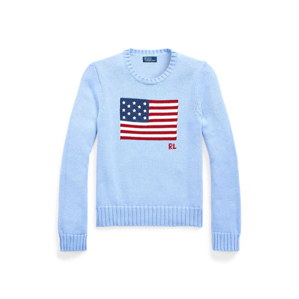 Ralph lauren sweater with american flag best sale