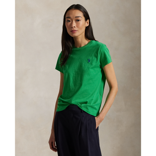 Maglietta girocollo in jersey di cotone da donna Ralph Lauren IT