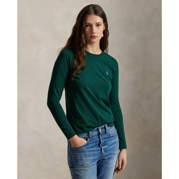 Long-Sleeve Jersey Crewneck T-Shirt