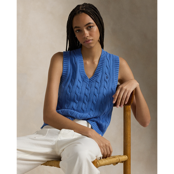 Vest V Neck Jumper Ralph Lauren Cable-Knit Cotton V-Neck Jumper Vest Ralph  Lauren® Australia