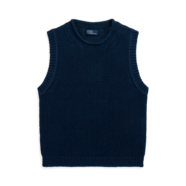 Gebreide mouwloze linnen-katoen tanktop