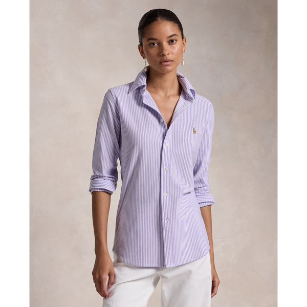 Pure Lilac/White Gestreiftes Hemd aus Baumwolloxford  Polo Ralph Lauren 1