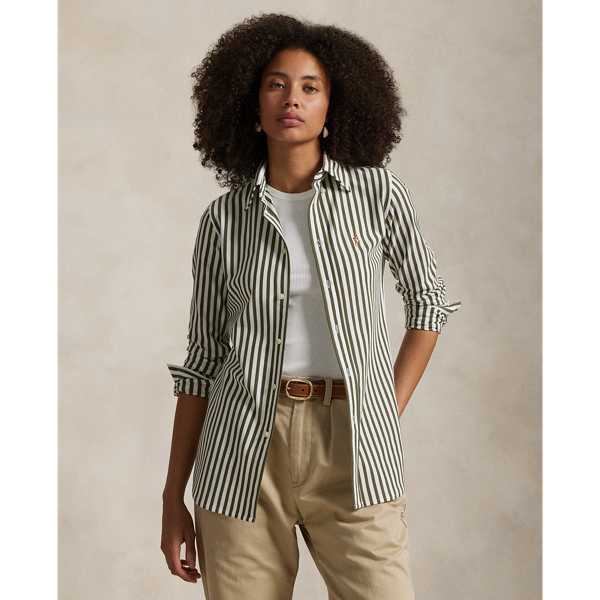 Striped Knit Oxford Cotton Shirt for Women | Ralph Lauren® SA