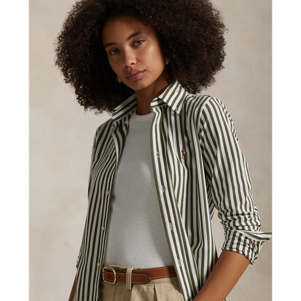 Striped Knit Oxford Cotton Shirt for Women | Ralph Lauren® CV