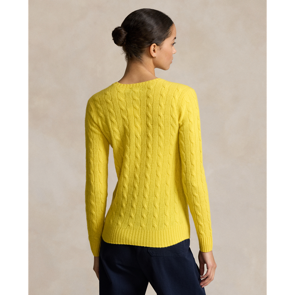 Ralph Lauren Womens 100% Cashmere Cable knit Sweater Sunshine Yellow hotsell Large/XL