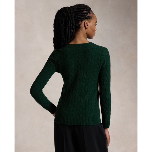 Moss Agate Cable-Knit Wool-Cashmere Sweater Polo Ralph Lauren 5