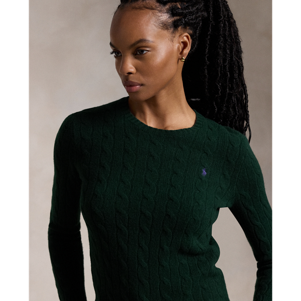 Moss Agate Cable-Knit Wool-Cashmere Sweater Polo Ralph Lauren 6