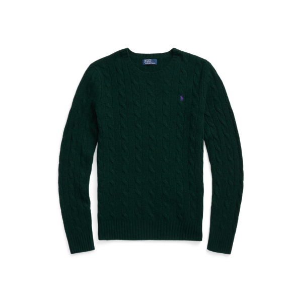 Moss Agate Cable-Knit Wool-Cashmere Sweater Polo Ralph Lauren 2