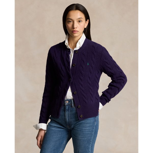 Purple button up sweater best sale