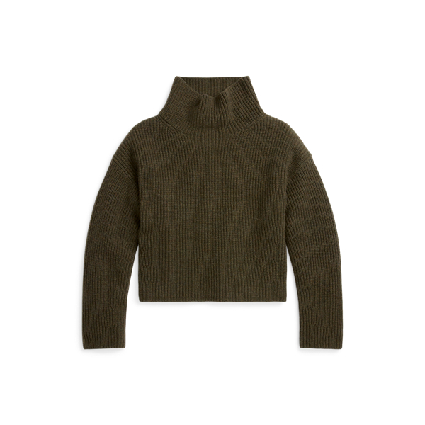 Ribbed Wool-Cashmere Mockneck Sweater