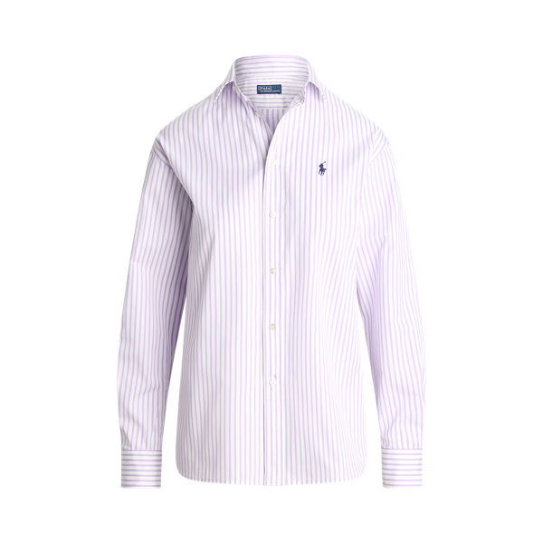 売れ筋商品|||ラルフローレン シャツ レディース トップス RELAXED FIT STRIPED COTTON SHIRT - Button-down blouse - purple/white ラルフローレン レディース シャツ トップス RELAXED FIT