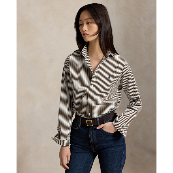 Relaxed Fit Striped Cotton Shirt