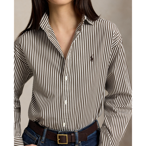 Relaxed Fit Striped Cotton Shirt