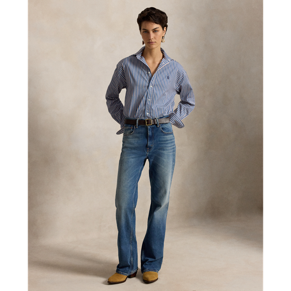 Relaxed Fit Striped Cotton Shirt