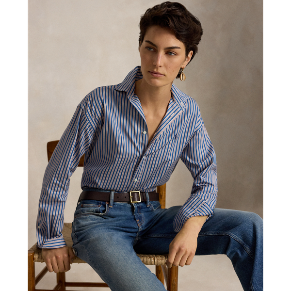Relaxed Fit Striped Cotton Shirt
