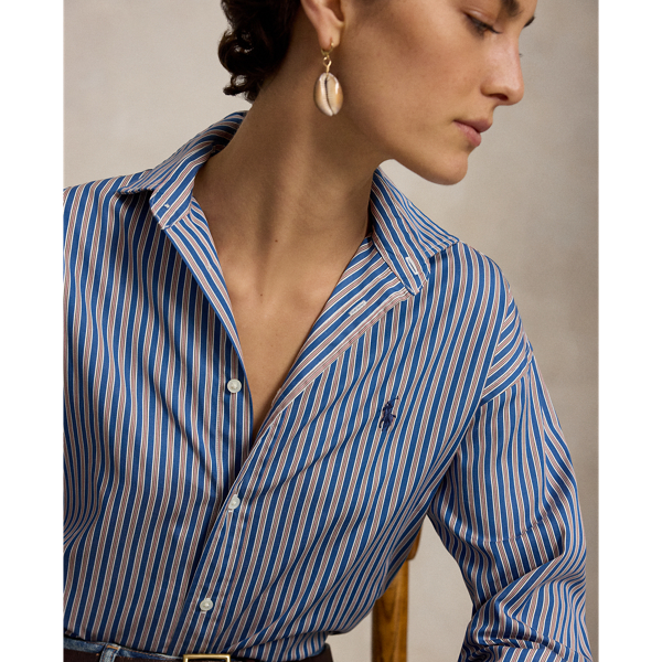 Relaxed Fit Striped Cotton Shirt