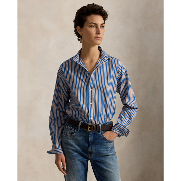 Relaxed Fit Striped Cotton Shirt
