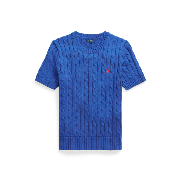 Maglia a trecce a maniche corte