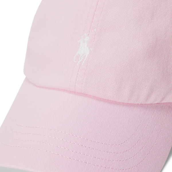 De iconische katoenen chino baseballpet Polo Ralph Lauren in Bath pink/Wit 3
