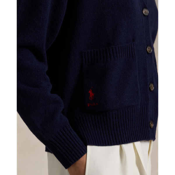 Wool-Blend V-Neck Cardigan