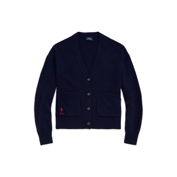 売れ筋商品|||ラルフローレン ニット&セーター レディース アウター WOOL-BLEND V-NECK CARDIGAN - Cardigan - hunter navy Wool-Blend V-Neck Cardigan