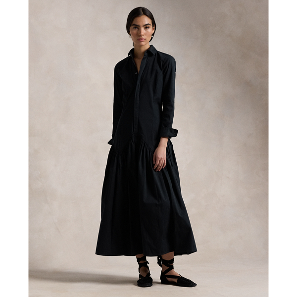 Polo Black Shirred-Yoke Oxford Shirtdress Polo Ralph Lauren 1