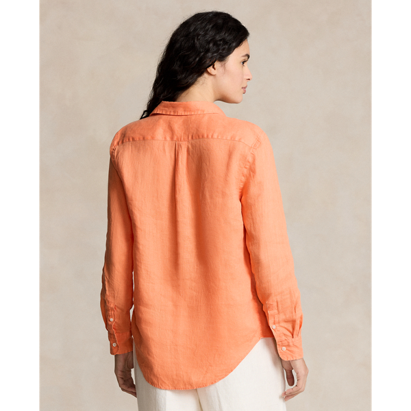 Tシャツ・カットソー Ralph Lauren SS25 Fluo orange linen shirt (710966294 013) polo-ralph-lauren-POPPY-Linen-