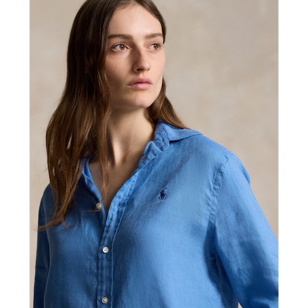 Rig Blue Classic Fit Linen Shirt Polo Ralph Lauren 6