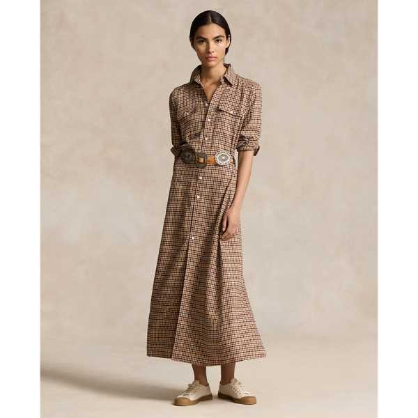 Belted Plaid Cotton Blend Dress for Women Ralph Lauren IL