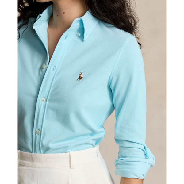 Slim Fit Knit Cotton Oxford Shirt for Women Ralph Lauren UY