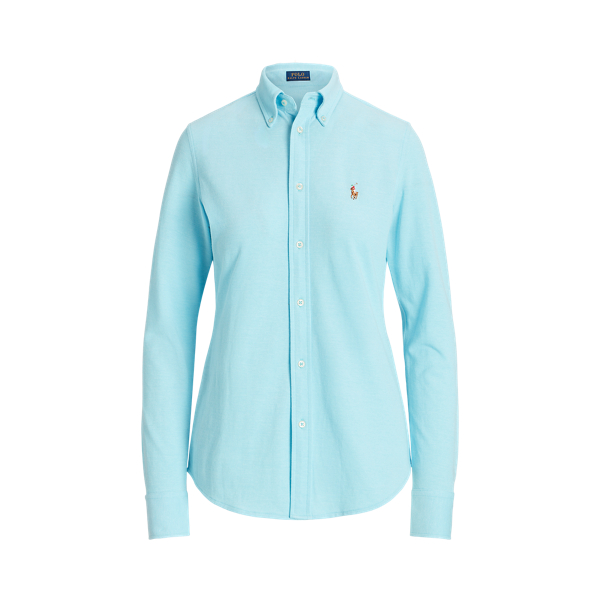 Ralph lauren slim fit knit oxford shirt deals