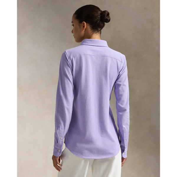 Slim Fit Knit Cotton Oxford Shirt for Women | Ralph Lauren® BR