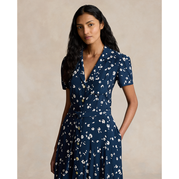 Polo ralph lauren floral crepe wrap dress hotsell