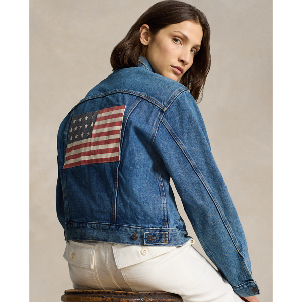 Oklee Wash Flag Denim Trucker Jacket Polo Ralph Lauren 1