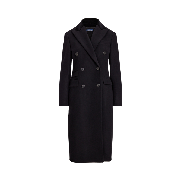 Velvet-Topcollar Melton Coat