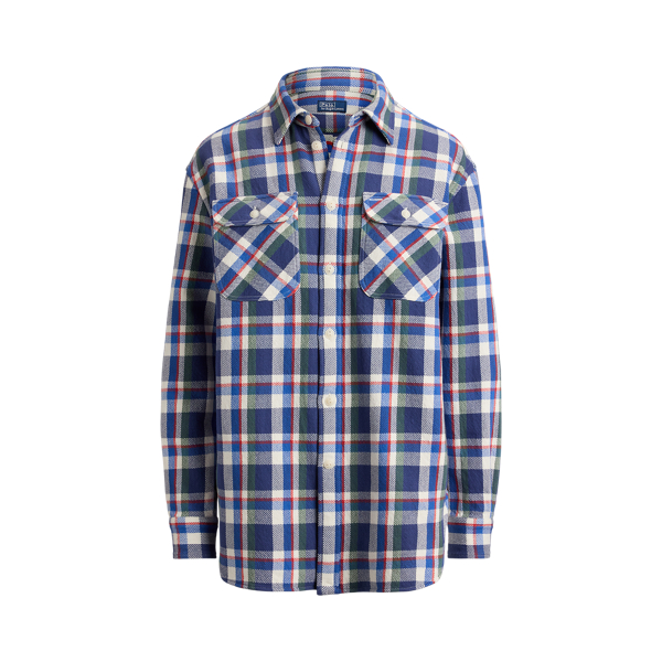 Blue Teal Multi Plaid Cotton Twill Workshirt Polo Ralph Lauren 2