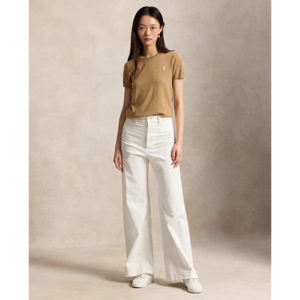 Combed Cotton Short-Sleeve Sweater Polo Ralph Lauren in Collection Camel Melange 6