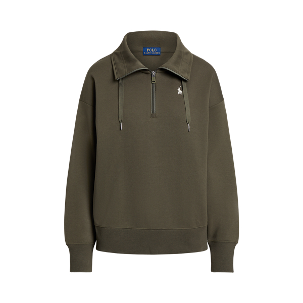 Double-Knit Drawstring Half-Zip