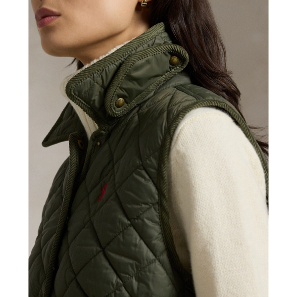 Steppweste mit Kordsamtbesatz Polo Ralph Lauren in Ranger-Gr&uuml;n 7