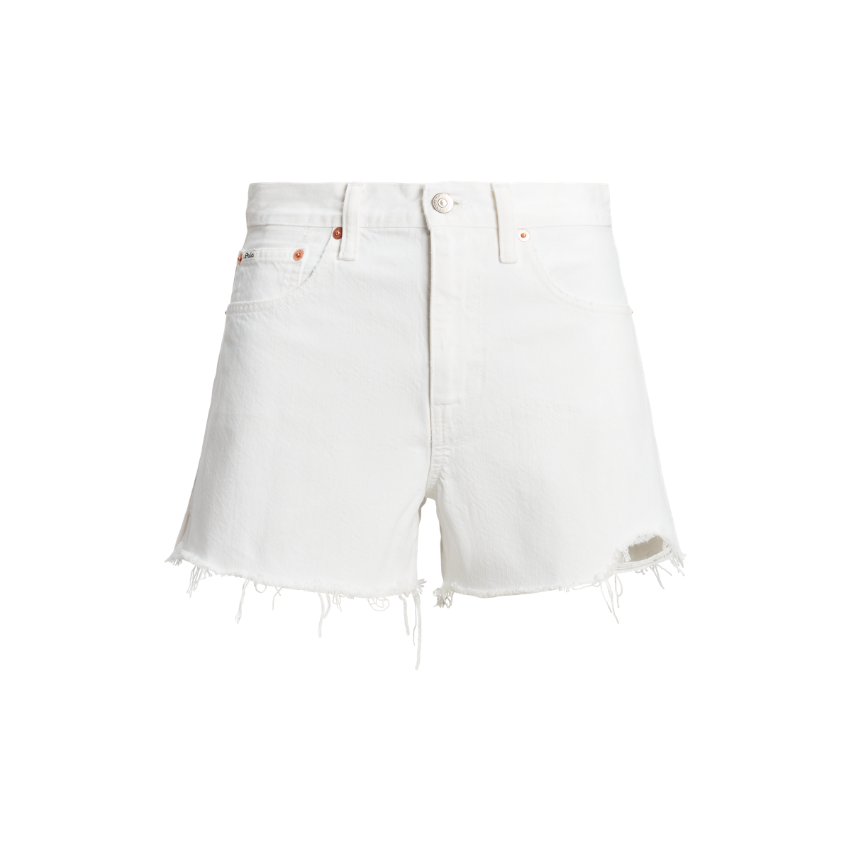 ■POLO RALPH LAUREN■ W cutoff denim shorts white WMPOSHON09 Polo Ralph Lauren WHITE Girl's Denim Cut-Off Shorts, Size L