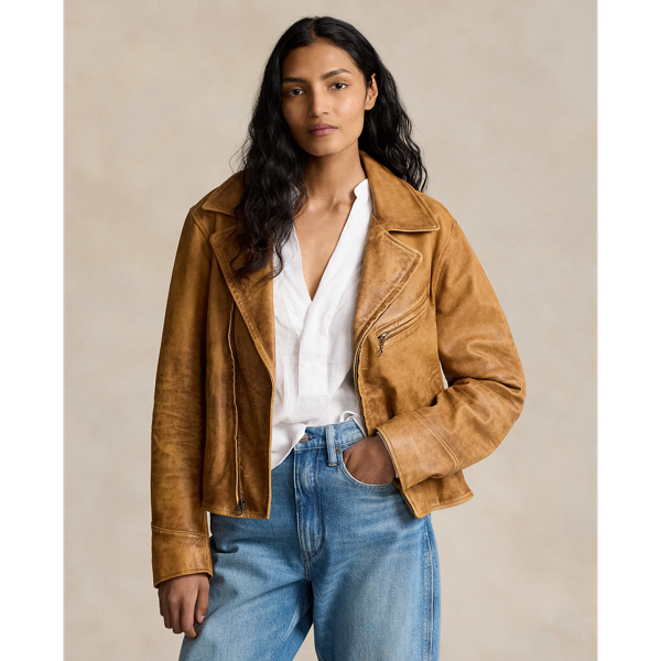 Women s Leather Suede Jackets Coats Ralph Lauren SI