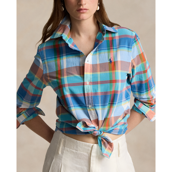 Relaxed Fit Plaid Cotton Shirt